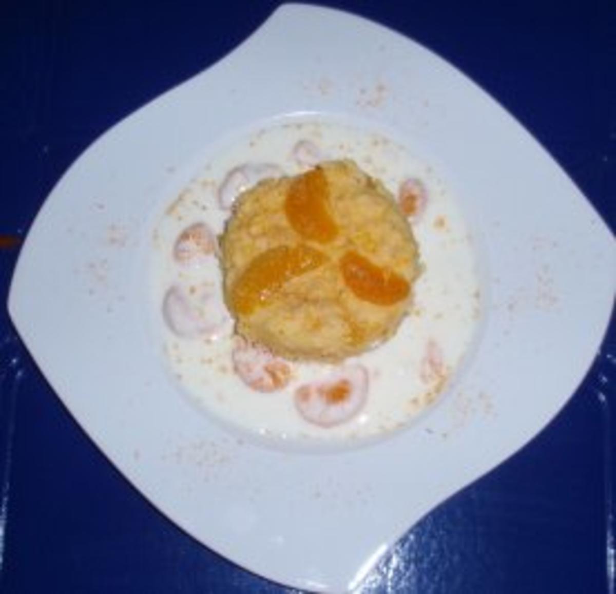 Grieß-Mandarinen-Törtchen mit einem Joghurt-Mandarinensößchen - Rezept