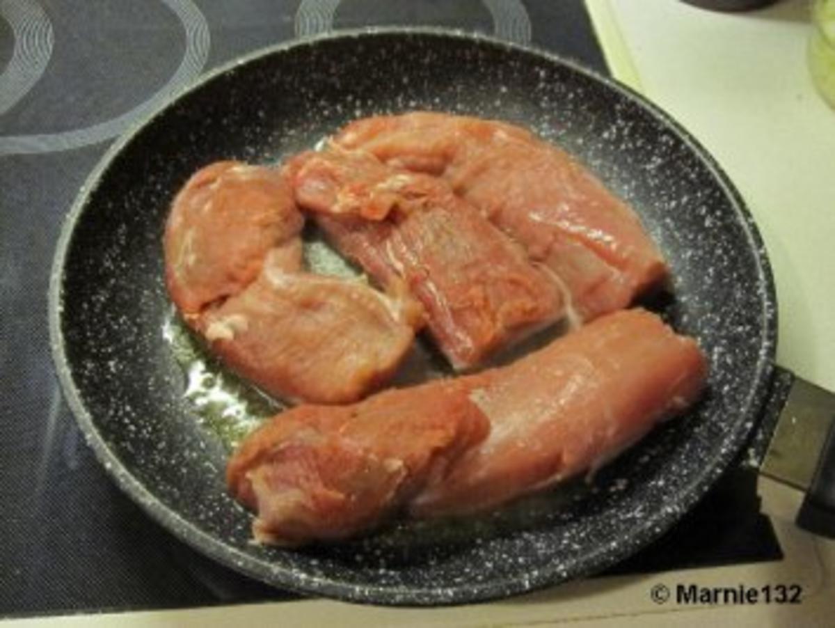 Gratiniertes Schweinefilet in Calvados-Rahmsoße - Rezept - Bild Nr. 6
