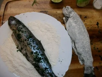 Regenbogenforelle gebraten mit Kartoffeln und Möhrengemüse - Rezept - Bild Nr. 6