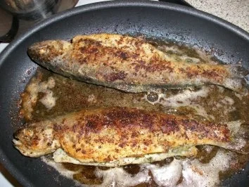 Regenbogenforelle gebraten mit Kartoffeln und Möhrengemüse - Rezept - Bild Nr. 9