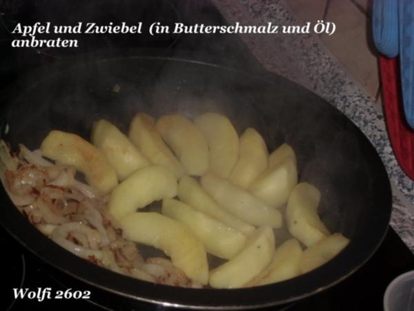 Huhn : Hühnerleber mit Apfel, Zwiebel und Karottenpüre - Rezept ...