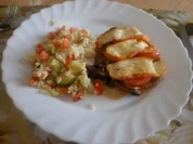 Käsekotelett mit Gemüsereis - Rezept