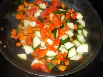 Käsekotelett mit Gemüsereis - Rezept - Bild Nr. 4