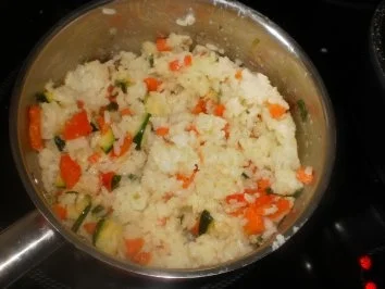 Käsekotelett mit Gemüsereis - Rezept - Bild Nr. 6