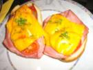 Brötchen-Baguette mit Schinken und Tomaten - Rezept