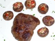 Hüftsteak mit Fetachampignons - Rezept