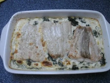 Lachs auf Blattspinat - Rezept