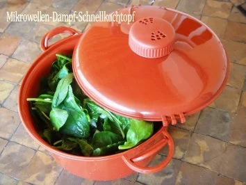 MIKROWELLENDAMPFMENU - Cabillaud an Kraeuter-Sauce mit Safran-Curryreis und Blattspinat - Rezept - Bild Nr. 4