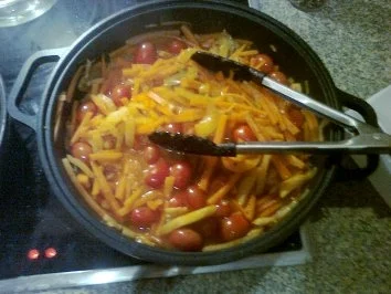 Rezept: Seelachs auf Bouillabaisse Gemüse Bild Nr. 4 Seelachs auf Bouillabaisse Gemüse - Rezept - Bild Nr. 4