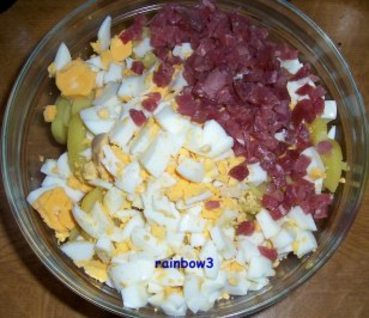 Salat: Kartoffelsalat mit Schinken und Ei - Rezept