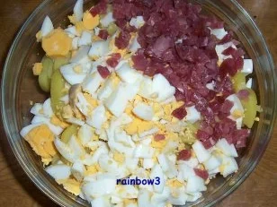 Salat: Kartoffelsalat mit Schinken und Ei - Rezept