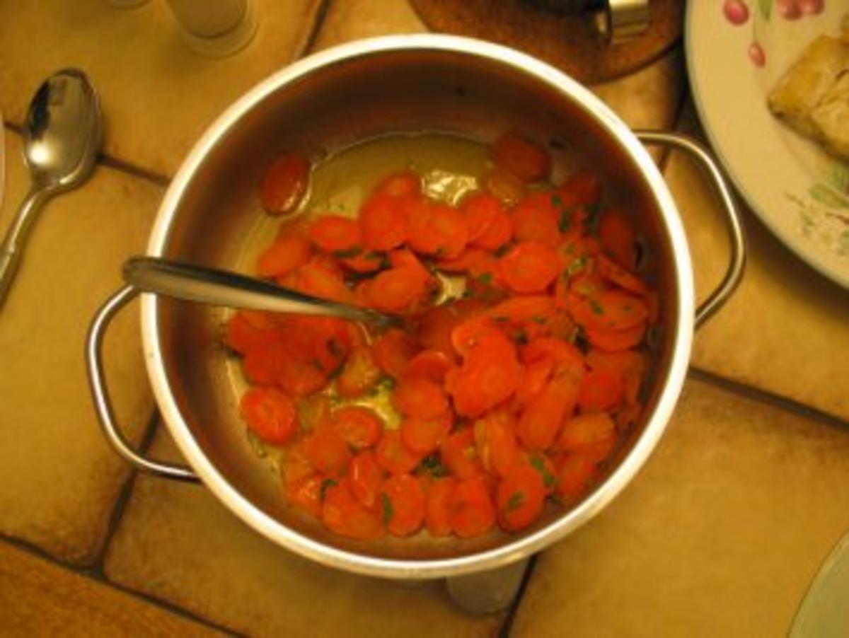 Fisch + Meeresfrüchte:  Seelachs gebraten, auf karamellisieren Karotten - Rezept - Bild Nr. 4