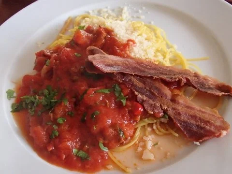 Rezept: Pasta - Pomodoro e Matriciano Bild Nr. 5 Pasta - Pomodoro e Matriciano - Rezept - Bild Nr. 5