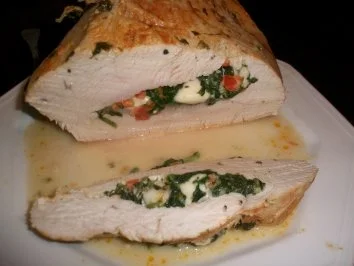 Putenbraten mit Spinat-Tomaten-Mozzarella Füllung - Rezept - Bild Nr. 2