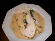 Putenbraten mit Spinat-Tomaten-Mozzarella Füllung - Rezept