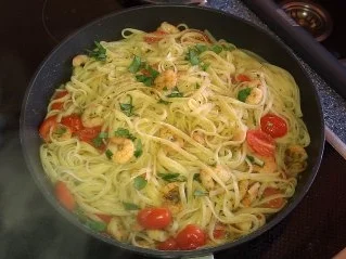 Rezept: Bandnudeln mit Garnelen Bild Nr. 2 Bandnudeln mit Garnelen - Rezept - Bild Nr. 2