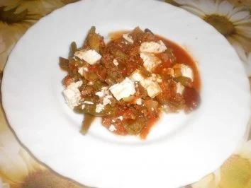 Rezept: Griechische Bohnen-Hack-Pfanne Griechische Bohnen-Hack-Pfanne - Rezept