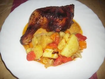 BBQ-Hähnchenkeulen... - Rezept