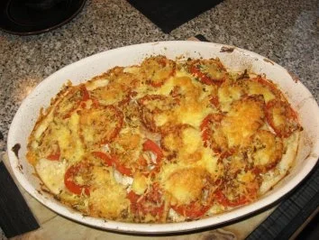 Rezept: Pikanter Auflauf mit Seelachs Pikanter Auflauf mit Seelachs - Rezept