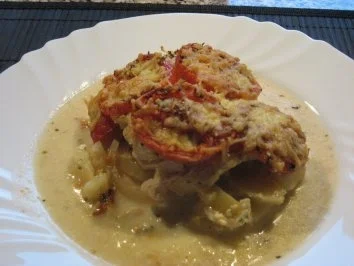 Rezept: Pikanter Auflauf mit Seelachs Bild Nr. 2 Pikanter Auflauf mit Seelachs - Rezept - Bild Nr. 2