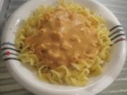 Pasta mit Garnelen in feuriger Tomatencreme-Soße - Rezept