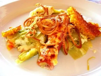 Rezept: Schinken-Lauchrollen-Gratin Bild Nr. 3 Schinken-Lauchrollen-Gratin - Rezept - Bild Nr. 3