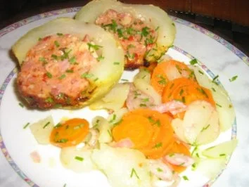 Kohlrabi mit Pizzafleischkäse gefüllt - Rezept - Bild Nr. 2