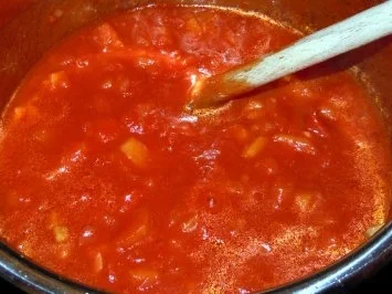 Rezept: Hähnchenbrust unter Pistazienhaube mit Tomaten-Apfel-Confit und Basmati-Reis Bild Nr. 6 Hähnchenbrust unter Pistazienhaube mit Tomaten-Apfel-Confit und Basmati-Reis - Rezept - Bild Nr. 6