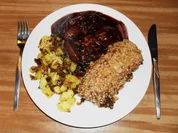 Haferflockenschnitzel an Rotwein-Schalotten - Rezept