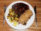 Haferflockenschnitzel an Rotwein-Schalotten - Rezept