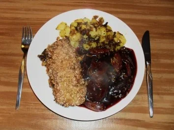 Rezept: Haferflockenschnitzel an Rotwein-Schalotten Bild Nr. 2 Haferflockenschnitzel an Rotwein-Schalotten - Rezept - Bild Nr. 2