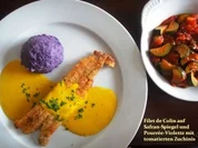 Seelachs auf Safranspiegel und violettem Pourrée - Rezept