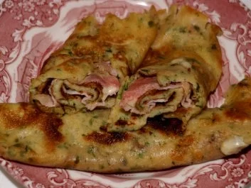 Käse-Schinken-Pfannkuchen - Rezept