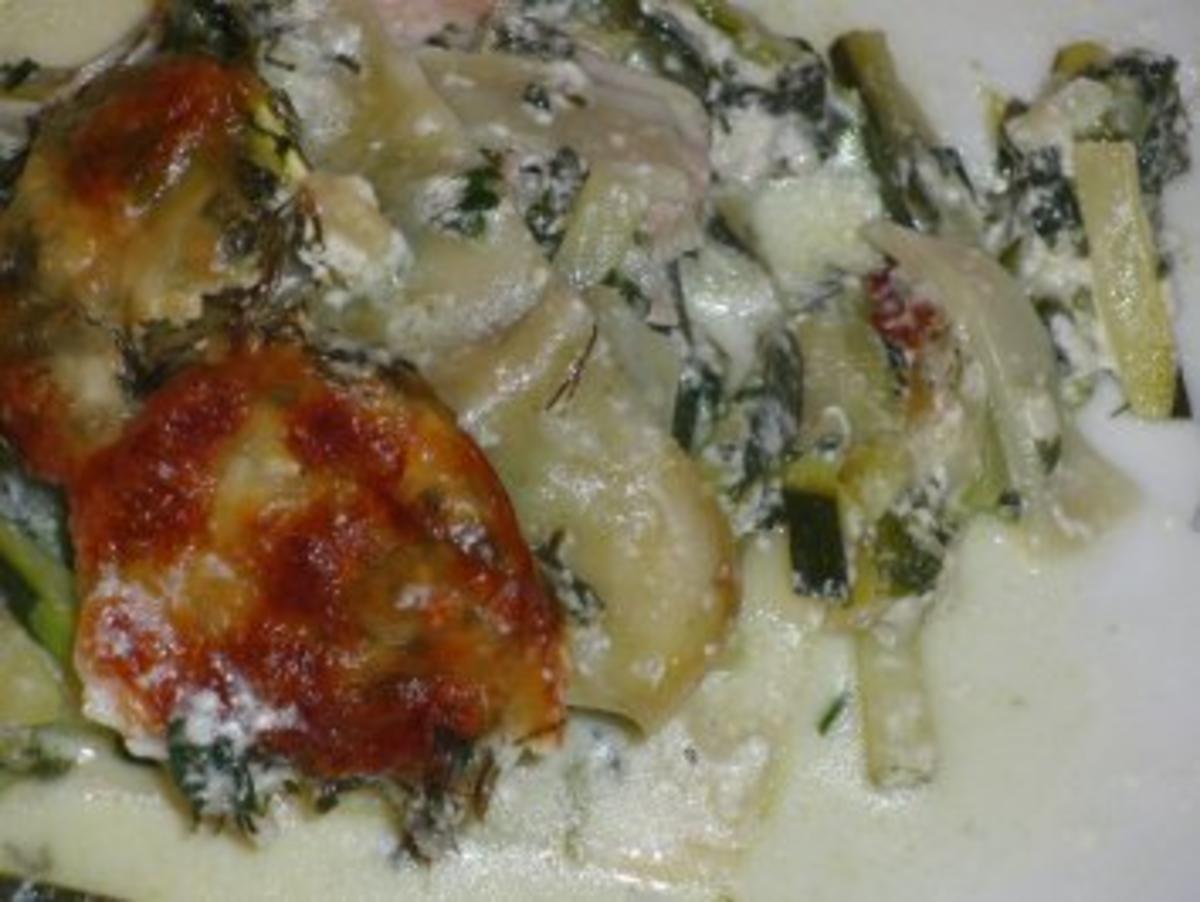 Fisch : Lasagne mal anderst mit Lachs, Spinat, Zuccini & Kräuter - Rezept - Bild Nr. 4