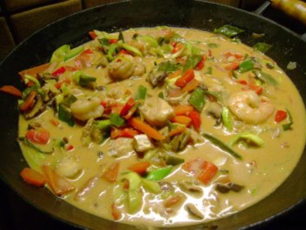 Wok: Garnelen-Fisch Curry mit Gemüse - Rezept - Bild Nr. 8