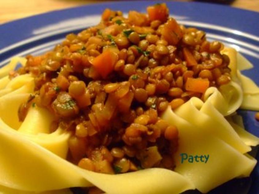 Balsamico Rotwein Linsen mit Bandnudeln - einfach - von Peppermintpatty Balsamico Rotwein Linsen mit Bandnudeln - einfach - von Peppermintpatty