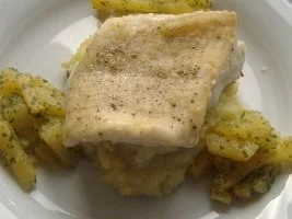 Steinbeisserfilet auf Kartoffel-Fenchel-Püree und Steckrüben - Rezept