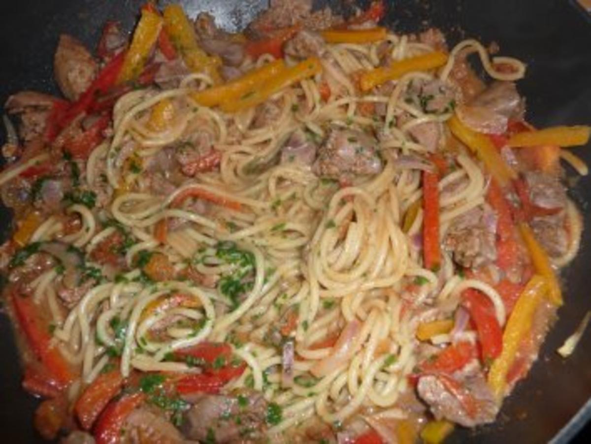 Gemüse - Leber mit Spaghetti - Rezept - Bild Nr. 2