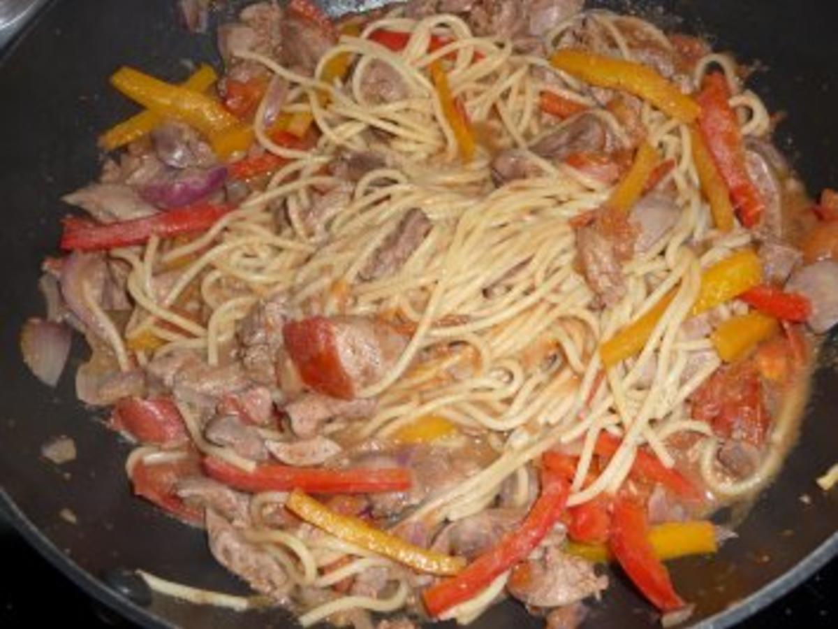 Gemüse - Leber mit Spaghetti - Rezept mit Bild - kochbar.de