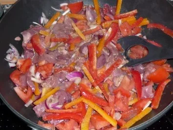 Rezept: Gemüse - Leber mit Spaghetti Bild Nr. 6 Gemüse - Leber mit Spaghetti - Rezept - Bild Nr. 6