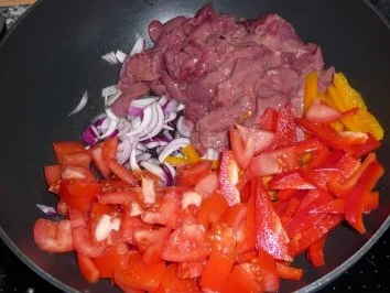 Rezept: Gemüse - Leber mit Spaghetti Bild Nr. 7 Gemüse - Leber mit Spaghetti - Rezept - Bild Nr. 7