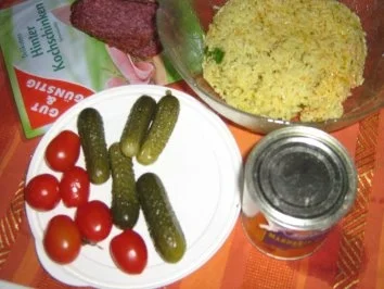 Rezept: Reissalat mit Schinken, Salami und Mandarinen Bild Nr. 2 Reissalat mit Schinken, Salami und Mandarinen - Rezept - Bild Nr. 2