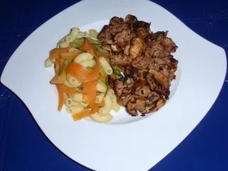 Gemüse-Nudeln mit gebratenen Filetstreifen und Champignons - Rezept - Bild Nr. 10