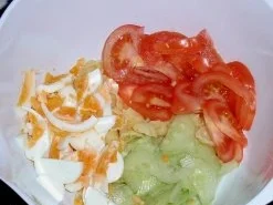 Nudelsalat mit gebratenen Schinkenstreifen- Champignons - Rezept - Bild Nr. 5