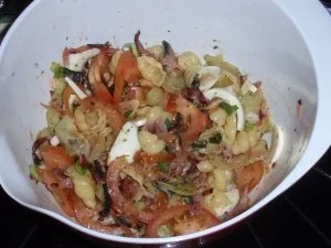 Nudelsalat mit gebratenen Schinkenstreifen- Champignons - Rezept - Bild Nr. 8