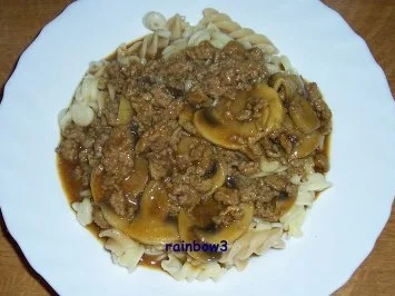 Kochen: Hackfleisch-Pilz-Sauce - Rezept