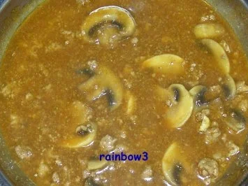 Kochen: Hackfleisch-Pilz-Sauce - Rezept - Bild Nr. 2