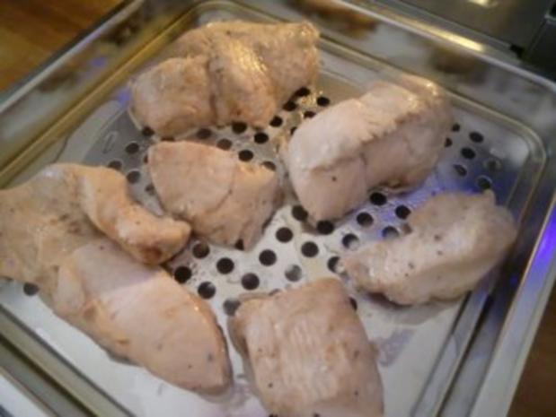 Hähnchenbrustfilets mit Feigensenfsoße überbacken und Brokkoli ...