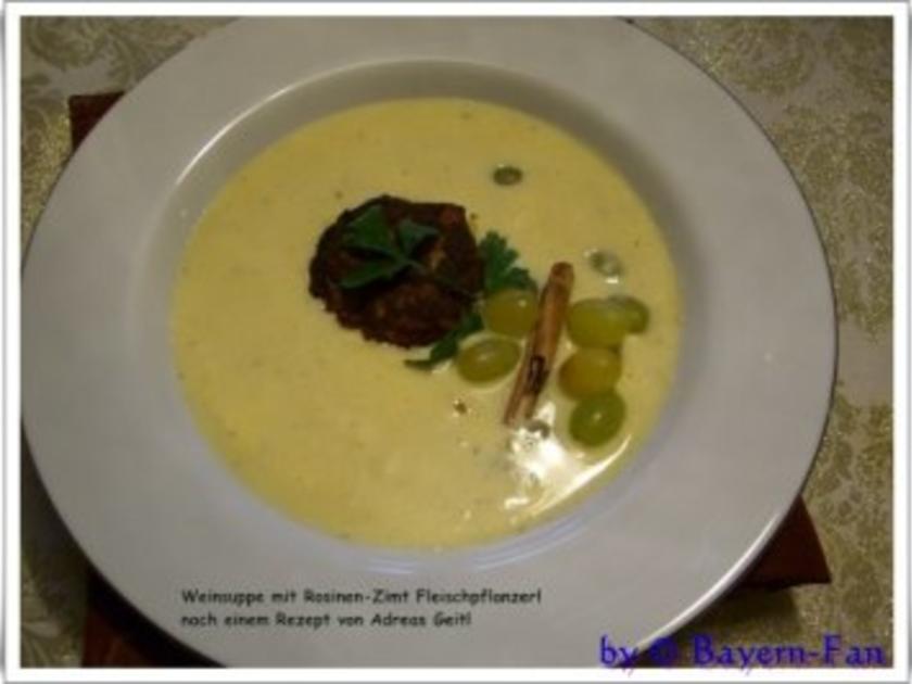 Weinsuppe mit Rosinen-Fleischpflanzerl - Rezept - kochbar.de