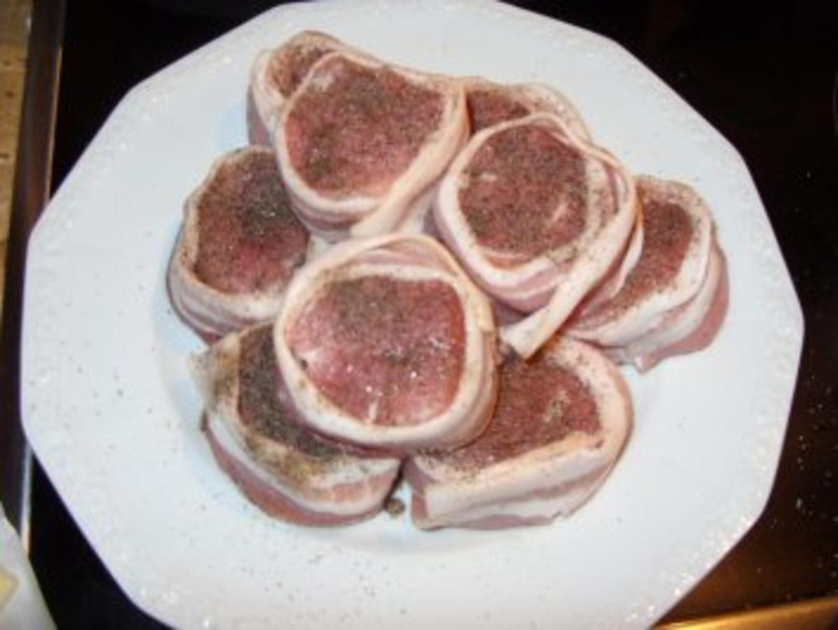D: Schweinefilet im Baconkleid mit Spargelspitzen - Rezept - Bild Nr. 3